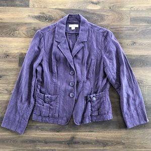 Coldwater Creek Textured Purple Blazer